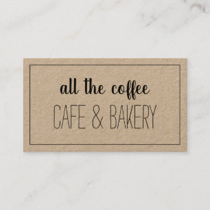 Coffee Cafe Bakery Kraft Typography Business Card
