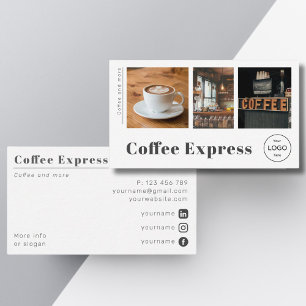 Coffee Café bar restaurant photo Business Card
