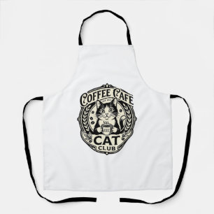 Coffee Cafe Cat Funny Cat Graphic - Coffee Cafe Ca Apron