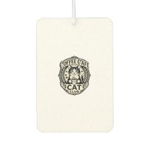 Coffee Cafe Cat Funny Cat Graphic - Coffee Cafe Ca Car Air Freshener