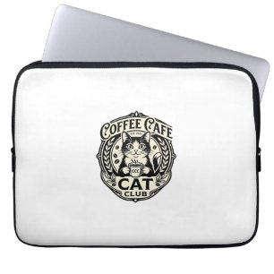 Coffee Cafe Cat Funny Cat Graphic - Coffee Cafe Ca Laptop Sleeve