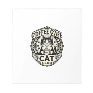 Coffee Cafe Cat Funny Cat Graphic - Coffee Cafe Ca Notepad
