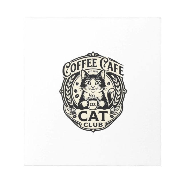 Coffee Cafe Cat Funny Cat Graphic - Coffee Cafe Ca Notepad (Front)