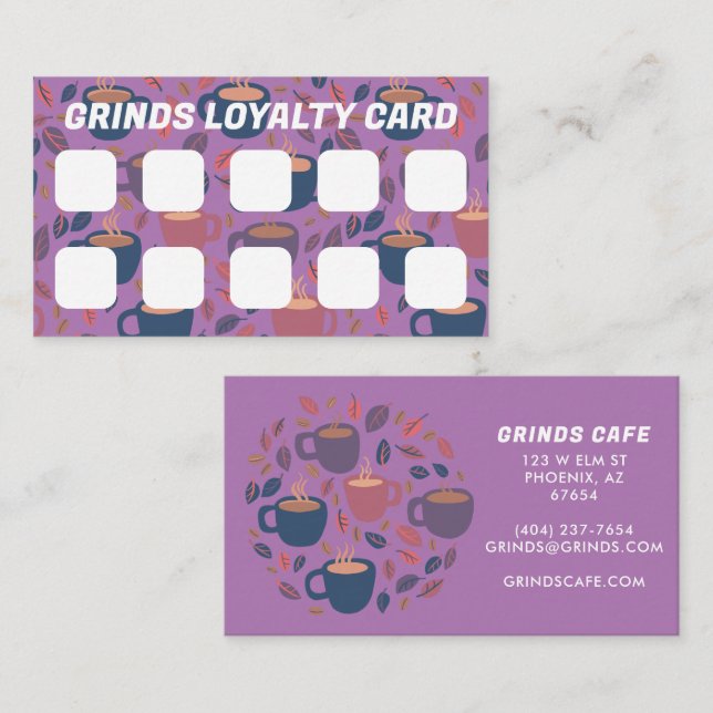 COFFEE CAFE Cute Logo Customer Loyalty Card (Front/Back)