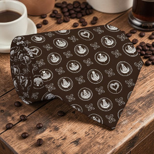 Coffee Cafe Latte Custom Necktie