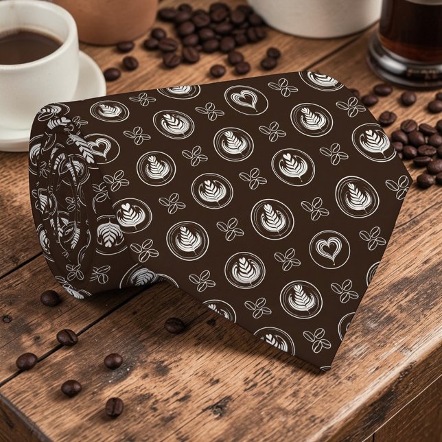 Coffee Cafe Latte Custom Necktie (Creator Uploaded)