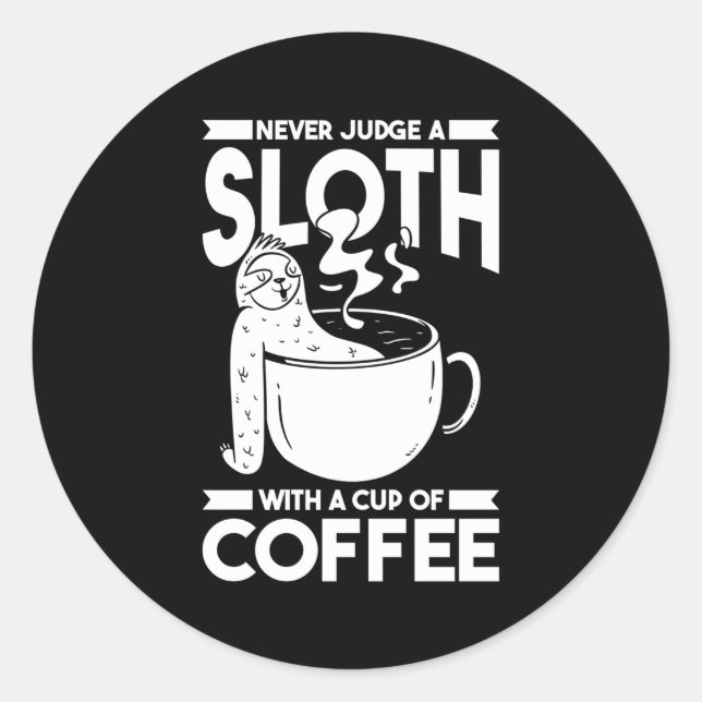 Coffee Cafe Roaster Barista Roasting Coffee Sloth Classic Round Sticker (Front)