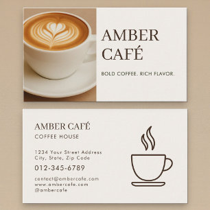 Coffee Cafe Shop Restaurant Photo Business Card