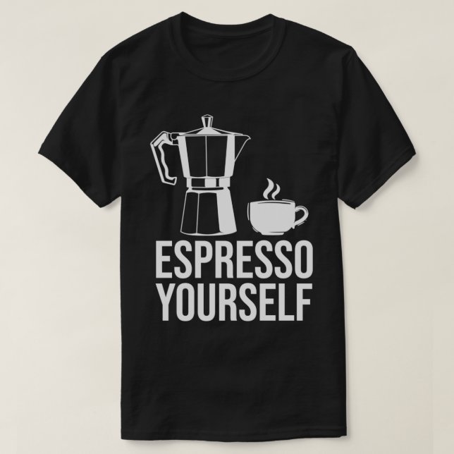 Coffee Caffeine Caf Espresso Cappuccino 1 T-Shirt (Design Front)