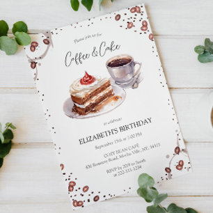 Coffee & Cake Birthday Invitation