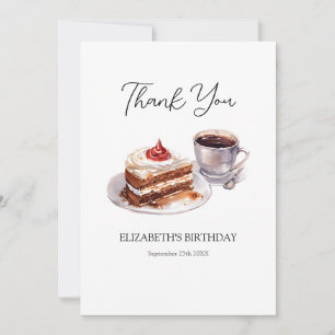 Coffee & Cake Birthday Thank You Card