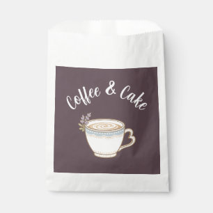 Coffee & Cake Logo Stickers Favour Bags