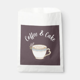 Coffee & Cake Logo Stickers Favour Bags