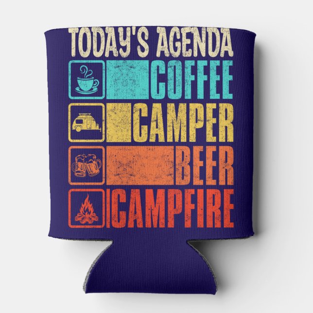 Coffee Camper Beer Campfire Can Cooler (Back)