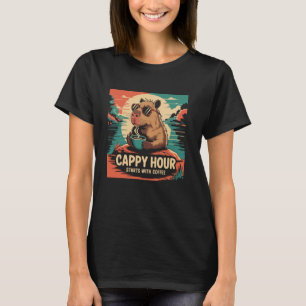 Coffee Capybara Lover Rodent Wildlife Animal Capy T-Shirt
