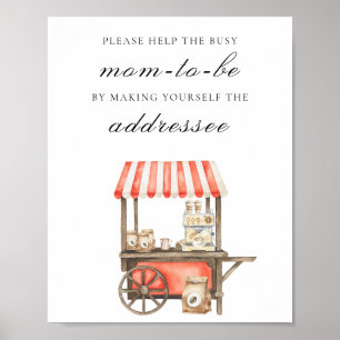 Coffee cart - Help the Busy Mum-to-Be Addressee Poster