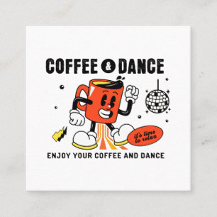 Coffee Cartoon Retro -1 Square Business Card