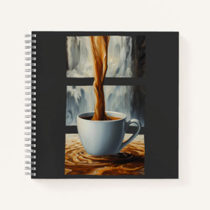 Coffee Cascade Art with Surreal Waterfall Flow Notebook