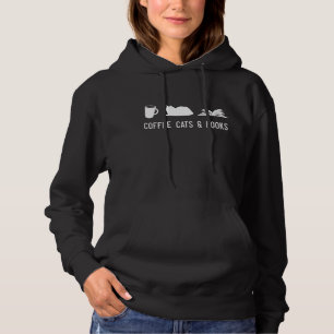 Coffee Cat Book Cute Bookworm Librarian Gift Hoodie