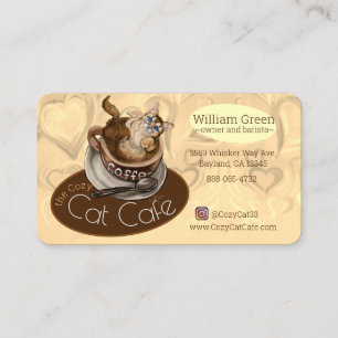 Coffee Cat Cafe Business Card