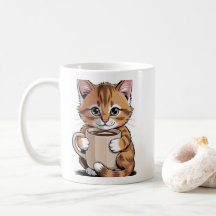 Coffee Cat ☕🐱 – Cute Cat with Coffee Design