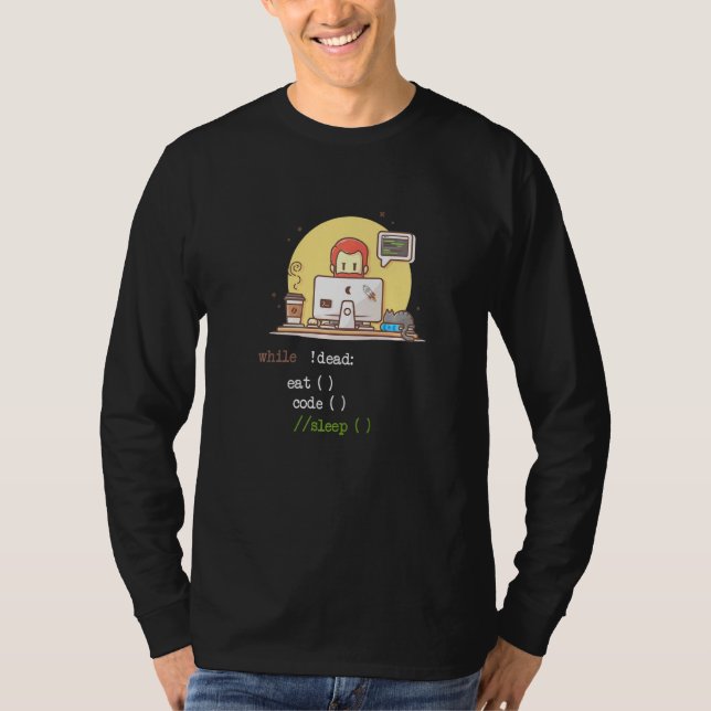 Coffee Cat It Program Code Programmer Coder Comput T-Shirt (Front)