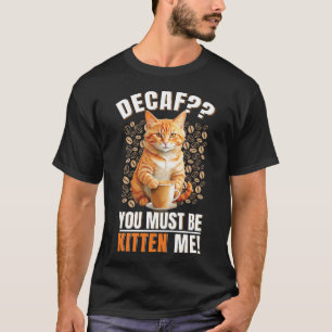 Coffee Cat Men Black T-Shirt