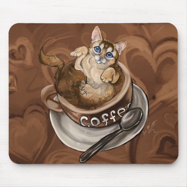 Coffee Cat Mouse Mat (Front)