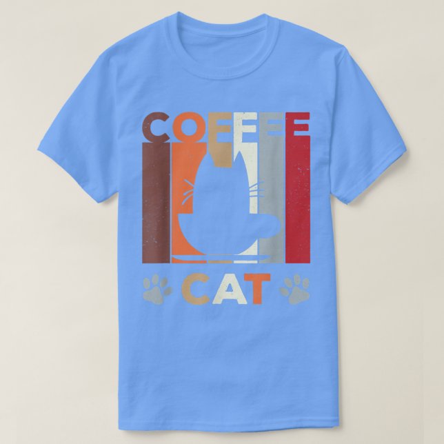 Coffee Cat Retro Kitten Lover  T-Shirt (Design Front)