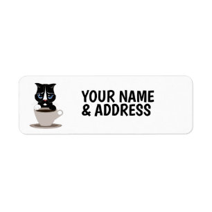 COFFEE CAT RETURN ADDRESS LABELS