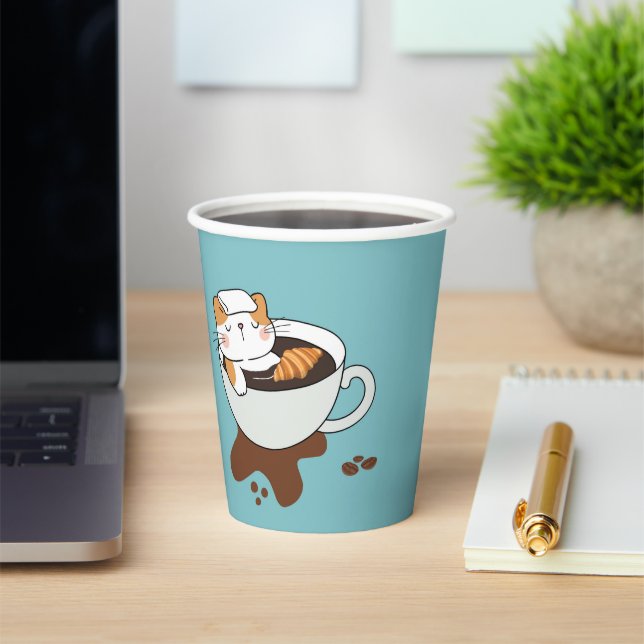 Coffee Cat Spa Paper Cups (Insitu)