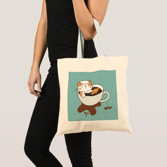Coffee Cat Spa Tote Bag (Front (Product))