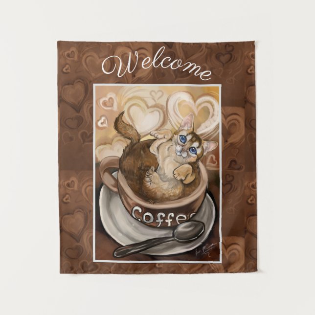 Coffee Cat Tapestry (Front)