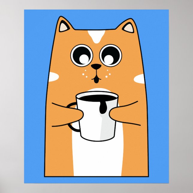Coffee Cat Wired Kitty Poster (Front)