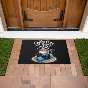Coffee Cats and Yoga Mats Funny Cat Yoga