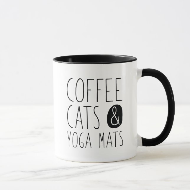 Coffee Cats And Yoga Mats Mug (Right)