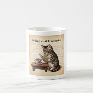 Coffee, Cats & Constitution – Patriotic Cat Coffee Mug