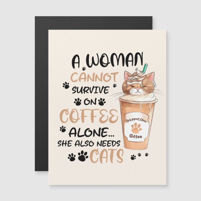 Coffee & Cats – Cute Kawaii Art (Front/Back)