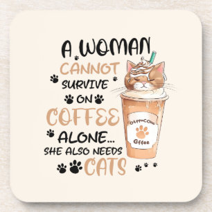 Coffee & Cats – Cute Kawaii Art Coaster