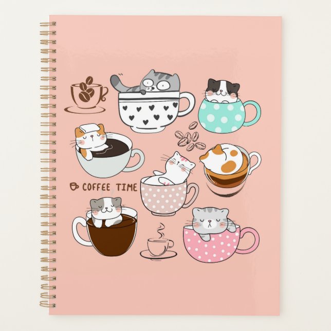 Coffee Cats Funny Planner (Front)