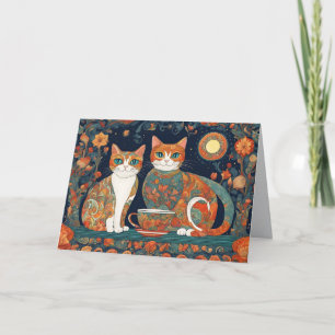 coffee cats greeting card