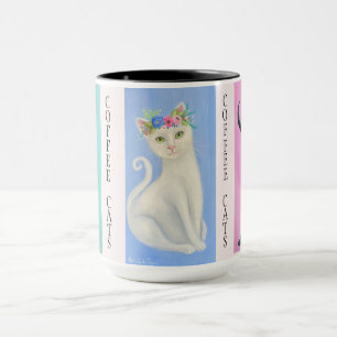 Coffee Cats Whimsical Art Mug
