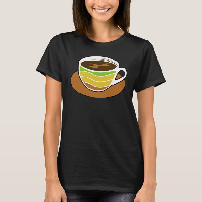 Coffee Charging  Battery Cup Retro Graphic Plus Si T-Shirt (Front)