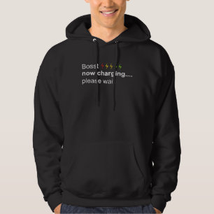 Coffee Charging Battery Graphic Plus Size Hoodie