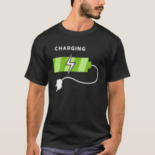 Coffee Charging Battery Graphic Plus Size T-Shirt