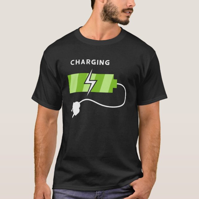 Coffee Charging  Battery Graphic Plus Size T-Shirt (Front)