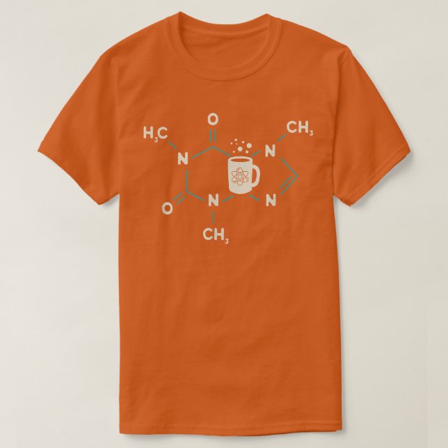 Coffee Chemistry Caffeine Molecule Structure Scien T-Shirt (Design Front)