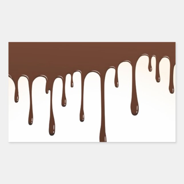 COFFEE CHOCOLATE DRIPS YUMMY DELICIOUS WORDS GRAPH RECTANGULAR STICKER (Front)