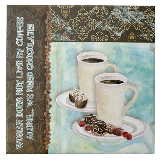 Coffee & Chocolate Java Kitchen Art Dessert Candy Tile (Front)