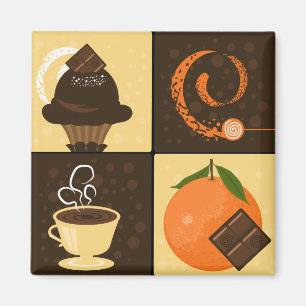 Coffee & Chocolate Lovers Fridge Magnet